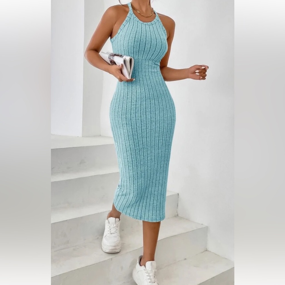 Ribbed Knit Midi Dress